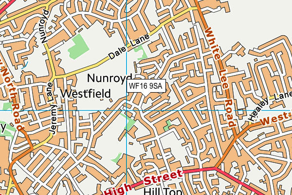 WF16 9SA map - OS VectorMap District (Ordnance Survey)