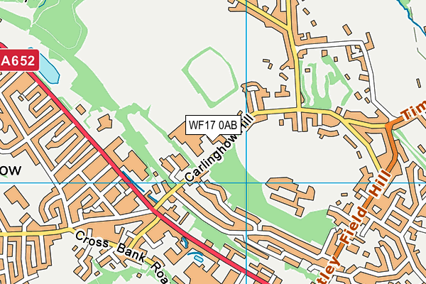 WF17 0AB map - OS VectorMap District (Ordnance Survey)