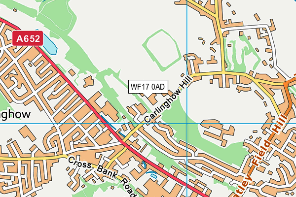 WF17 0AD map - OS VectorMap District (Ordnance Survey)