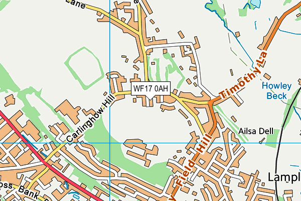 WF17 0AH map - OS VectorMap District (Ordnance Survey)