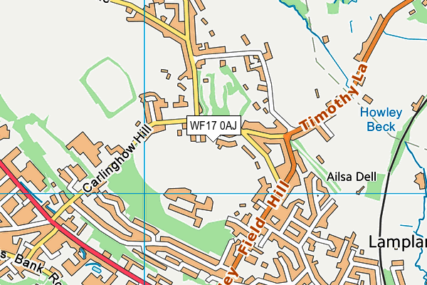 WF17 0AJ map - OS VectorMap District (Ordnance Survey)