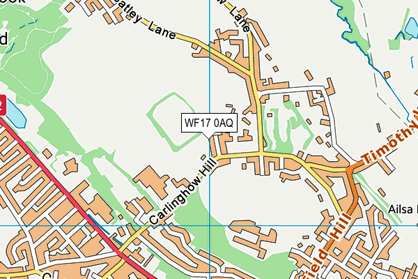 WF17 0AQ map - OS VectorMap District (Ordnance Survey)