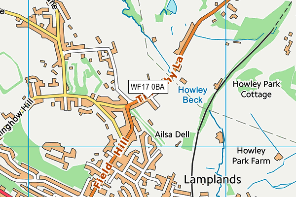 WF17 0BA map - OS VectorMap District (Ordnance Survey)