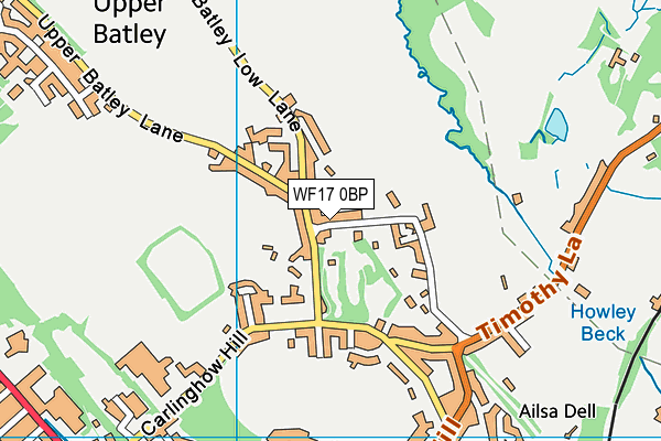 WF17 0BP map - OS VectorMap District (Ordnance Survey)