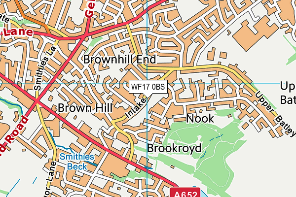 WF17 0BS map - OS VectorMap District (Ordnance Survey)