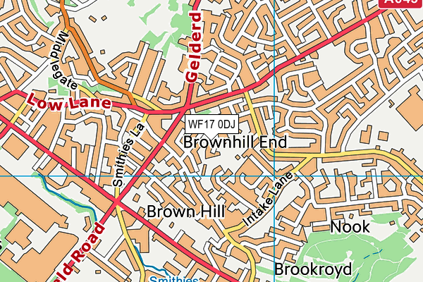 WF17 0DJ map - OS VectorMap District (Ordnance Survey)