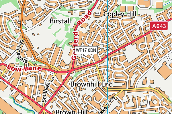 WF17 0DN map - OS VectorMap District (Ordnance Survey)