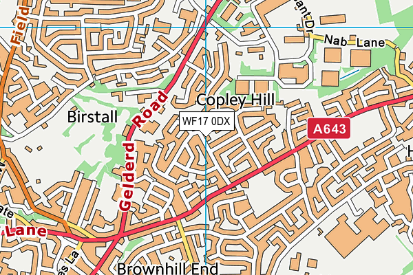 WF17 0DX map - OS VectorMap District (Ordnance Survey)