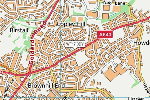 WF17 0DY map - OS VectorMap District (Ordnance Survey)