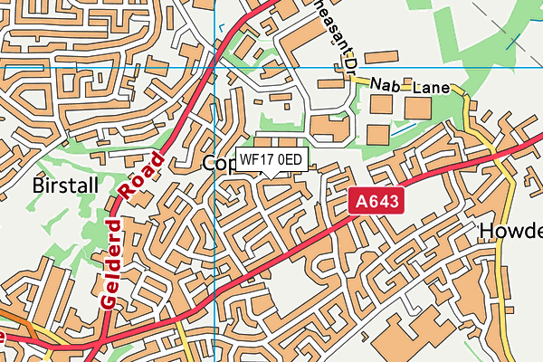 WF17 0ED map - OS VectorMap District (Ordnance Survey)