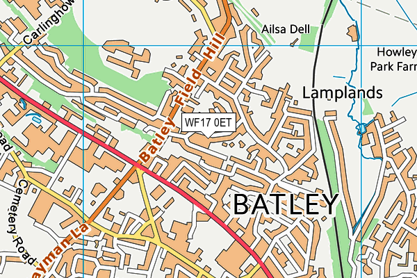 WF17 0ET map - OS VectorMap District (Ordnance Survey)