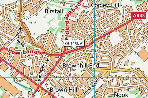 WF17 0EW map - OS VectorMap District (Ordnance Survey)