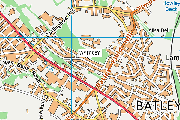 WF17 0EY map - OS VectorMap District (Ordnance Survey)