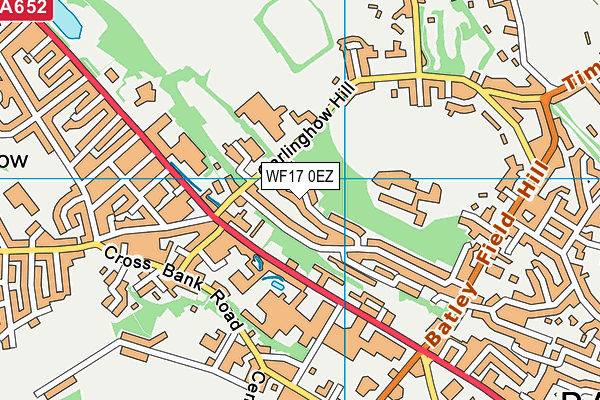 WF17 0EZ map - OS VectorMap District (Ordnance Survey)