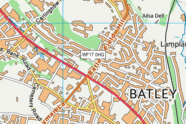 WF17 0HG map - OS VectorMap District (Ordnance Survey)