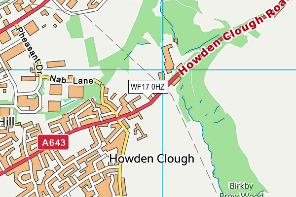 WF17 0HZ map - OS VectorMap District (Ordnance Survey)