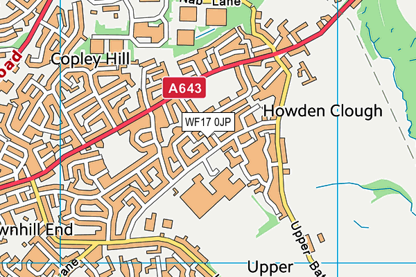 WF17 0JP map - OS VectorMap District (Ordnance Survey)