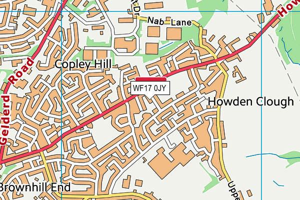 WF17 0JY map - OS VectorMap District (Ordnance Survey)