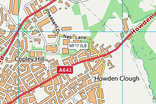 WF17 0LB map - OS VectorMap District (Ordnance Survey)