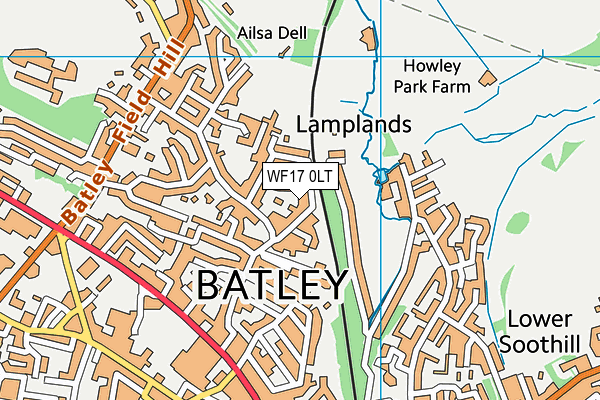 WF17 0LT map - OS VectorMap District (Ordnance Survey)