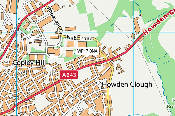 WF17 0NA map - OS VectorMap District (Ordnance Survey)