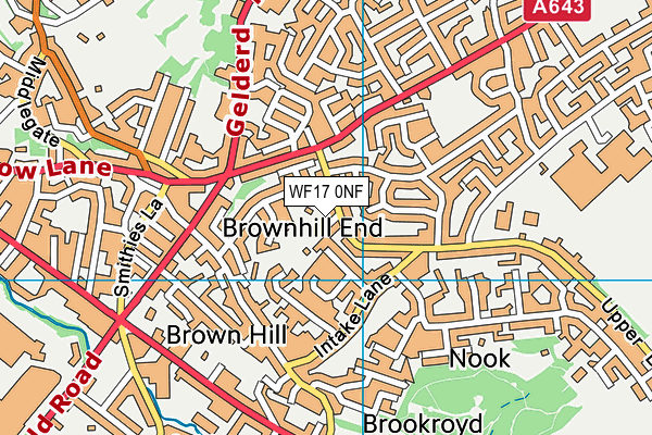 WF17 0NF map - OS VectorMap District (Ordnance Survey)