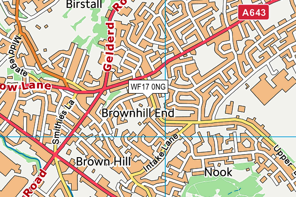 WF17 0NG map - OS VectorMap District (Ordnance Survey)