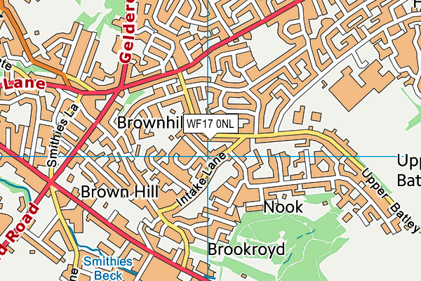 WF17 0NL map - OS VectorMap District (Ordnance Survey)