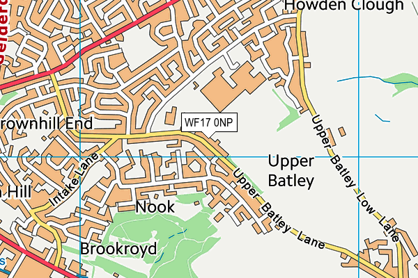 Upper Batley Playing Fields map (WF17 0NP) - OS VectorMap District (Ordnance Survey)