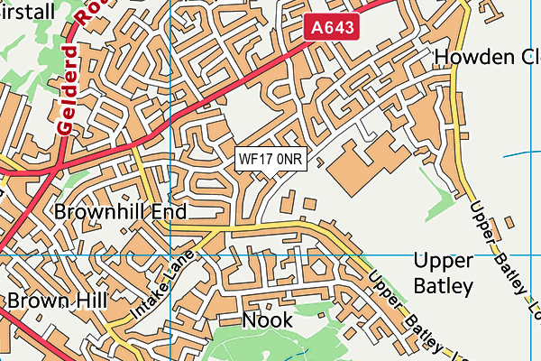 WF17 0NR map - OS VectorMap District (Ordnance Survey)