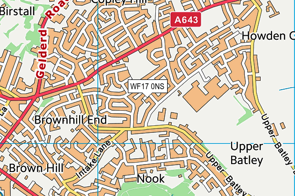 WF17 0NS map - OS VectorMap District (Ordnance Survey)