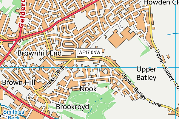 WF17 0NW map - OS VectorMap District (Ordnance Survey)