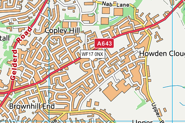 WF17 0NX map - OS VectorMap District (Ordnance Survey)