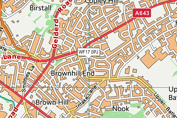 WF17 0PJ map - OS VectorMap District (Ordnance Survey)