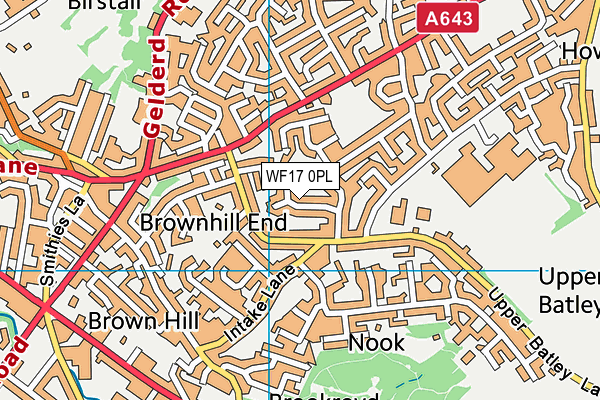 WF17 0PL map - OS VectorMap District (Ordnance Survey)