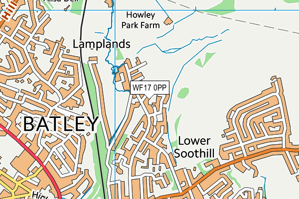 WF17 0PP map - OS VectorMap District (Ordnance Survey)