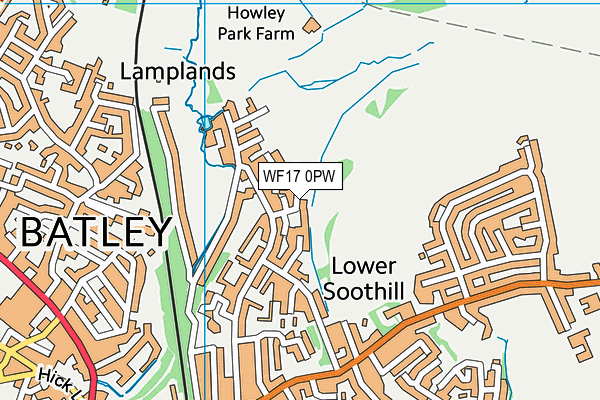 WF17 0PW map - OS VectorMap District (Ordnance Survey)