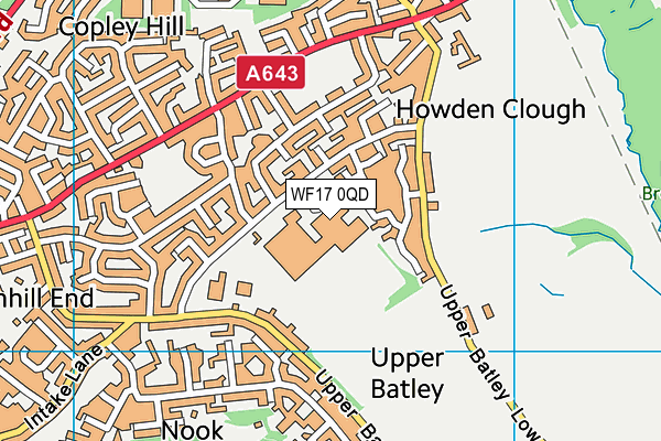 WF17 0QD map - OS VectorMap District (Ordnance Survey)