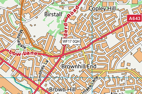 WF17 0QH map - OS VectorMap District (Ordnance Survey)