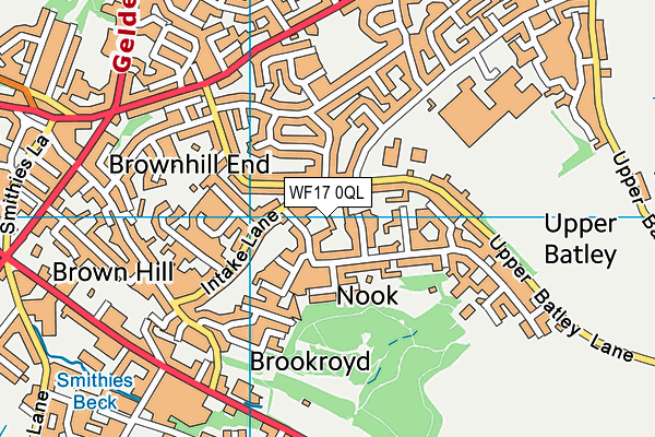 WF17 0QL map - OS VectorMap District (Ordnance Survey)