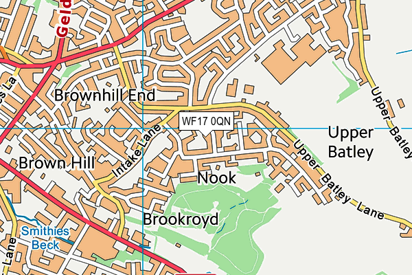 WF17 0QN map - OS VectorMap District (Ordnance Survey)