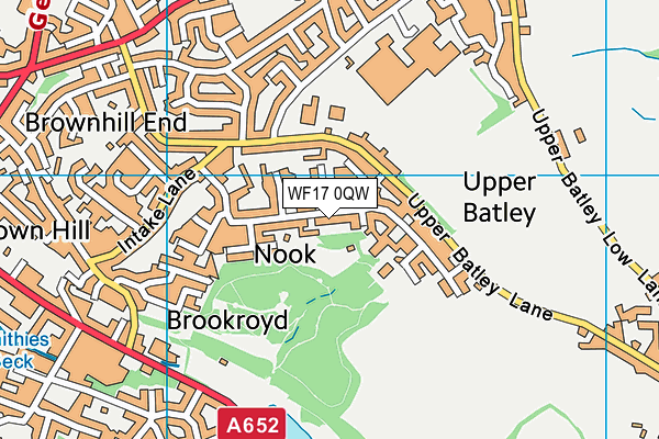 WF17 0QW map - OS VectorMap District (Ordnance Survey)