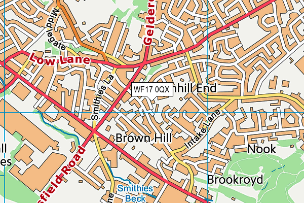 WF17 0QX map - OS VectorMap District (Ordnance Survey)