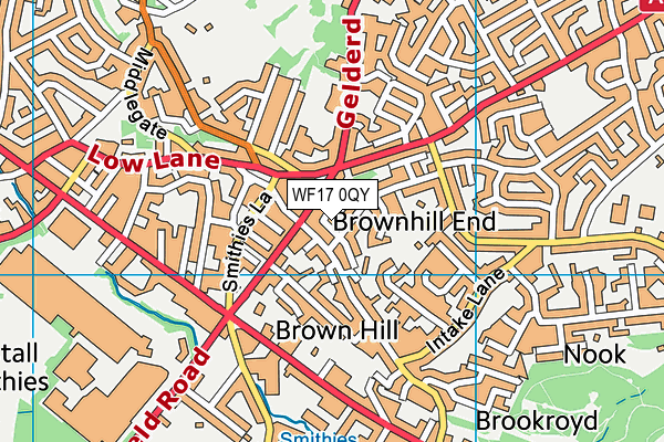 WF17 0QY map - OS VectorMap District (Ordnance Survey)