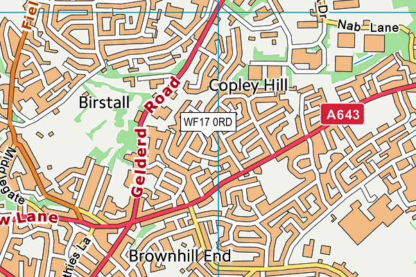 WF17 0RD map - OS VectorMap District (Ordnance Survey)