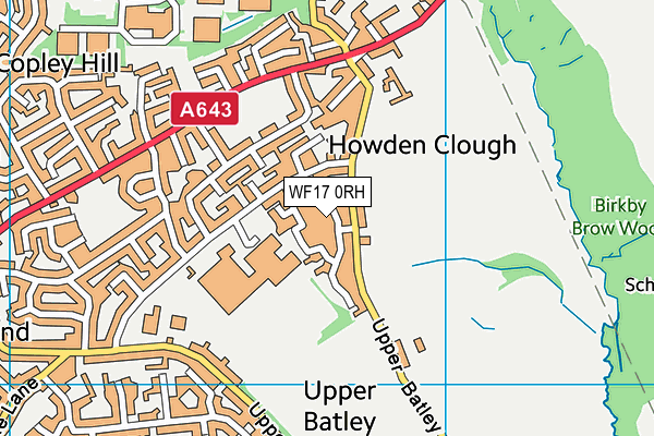 WF17 0RH map - OS VectorMap District (Ordnance Survey)