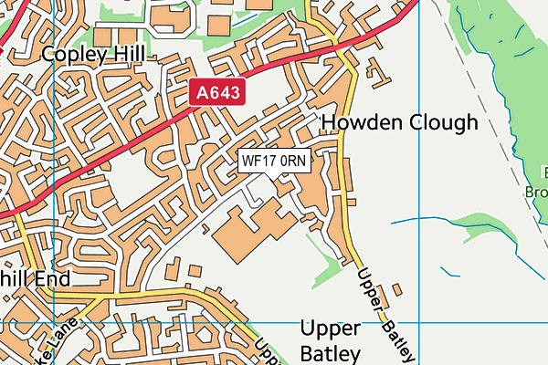 WF17 0RN map - OS VectorMap District (Ordnance Survey)