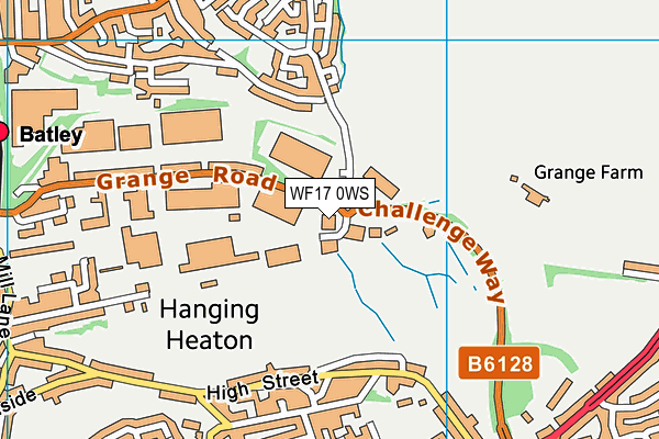 WF17 0WS map - OS VectorMap District (Ordnance Survey)