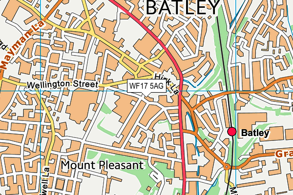 WF17 5AG map - OS VectorMap District (Ordnance Survey)