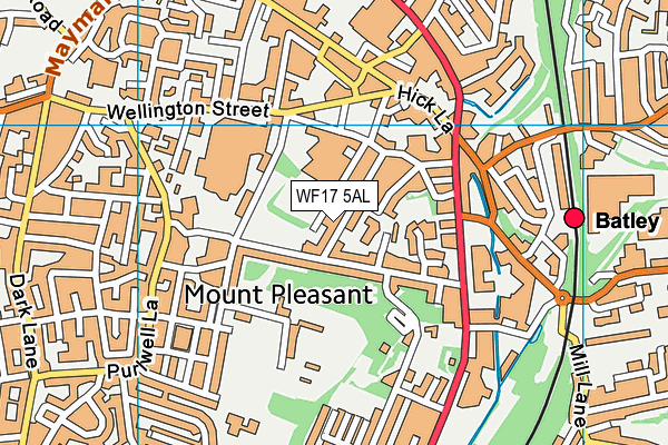 WF17 5AL map - OS VectorMap District (Ordnance Survey)